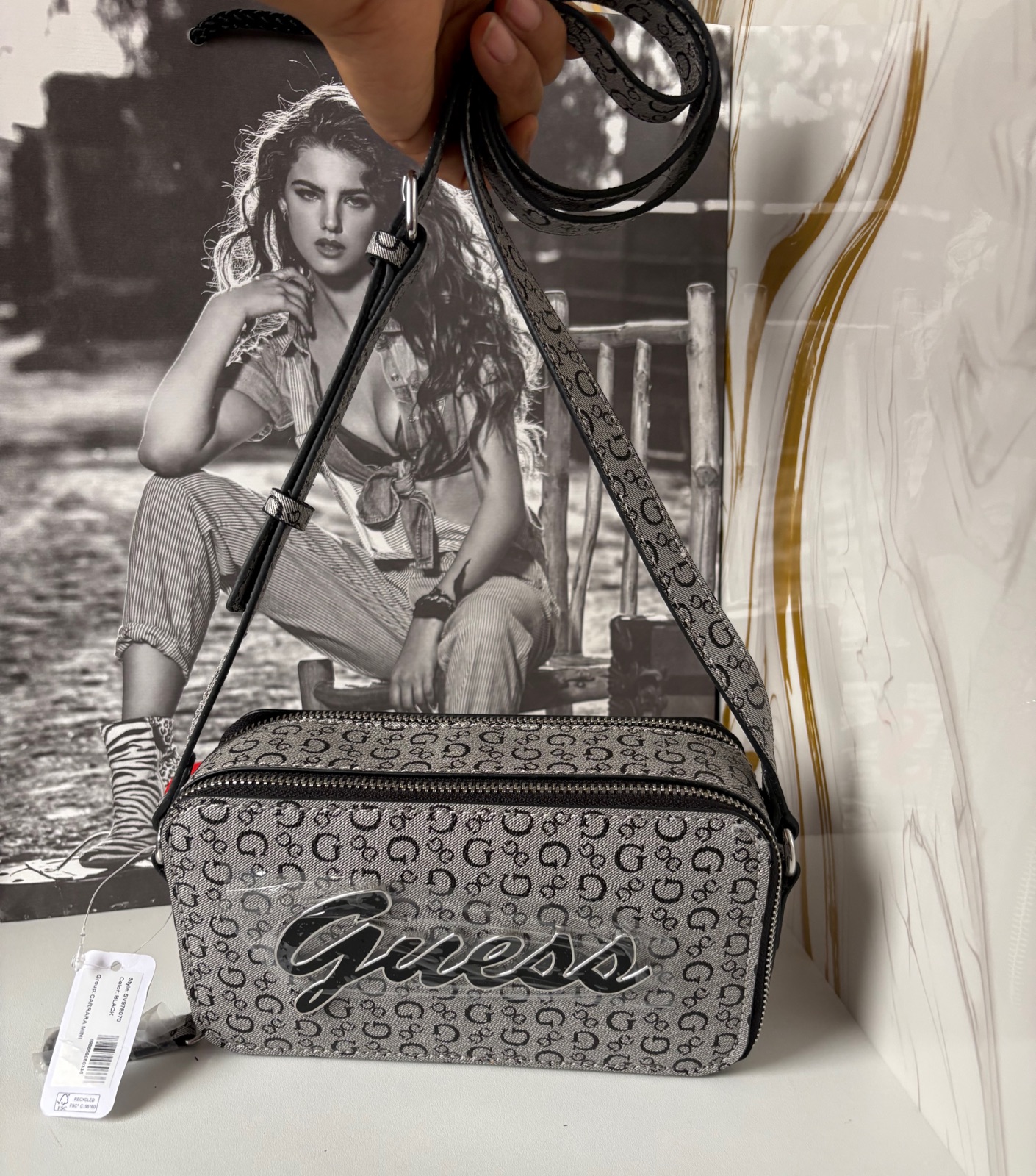 ✨ Crossbody Guess Monogram Black/Grey ✨